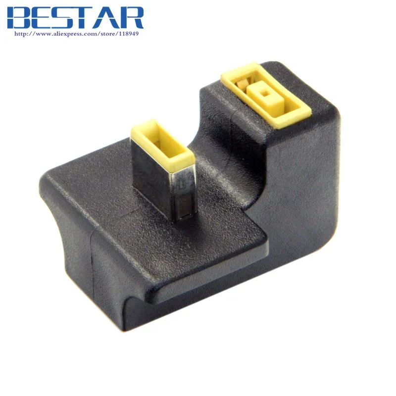 Прямоугольный порт между мужчинами и женщинами, удлинитель зарядного устройства, адаптер питания под углом 180 градусов для ноутбука Lenovo ThinkPad Carbon