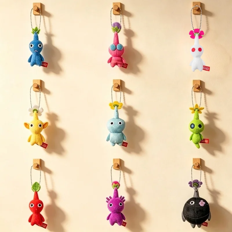 10cm Plush Pikmin Doll Keychain Soft Stuffed Bag Charm Pendant Decoration Red Yellow Blue Hanging Plush Ornament Christmas Gift