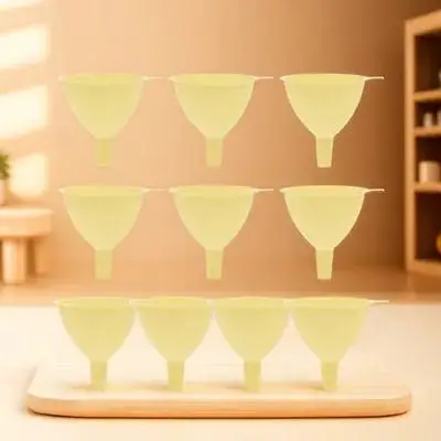 

10pcs Laboratory Funnel Plastic Small Funnel Set Thickened Lightweight For Liquid Solid Transfer Kitchen Essential Oil