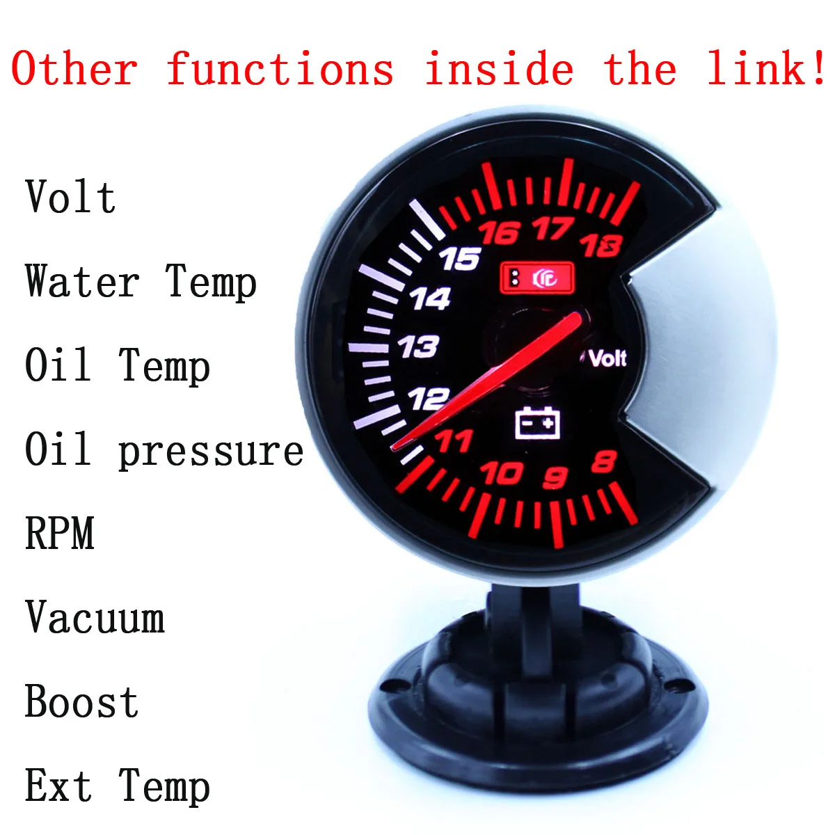 

60 мм 2,5 дюйма, 7 цветов, подсветка, вольт, температура воды, температура масла, пресс для масла, об/мин, усилитель вакуума и EXT Temp, автоматический датчик