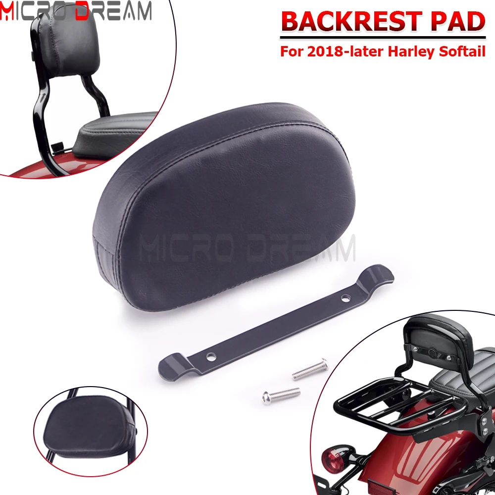 Motorcycle Backrest Pad Rear Passenger Sissy Bar Back Rest Cushion For Harley Dyna Touring Softail Street Bob Low Rider 2018-Up