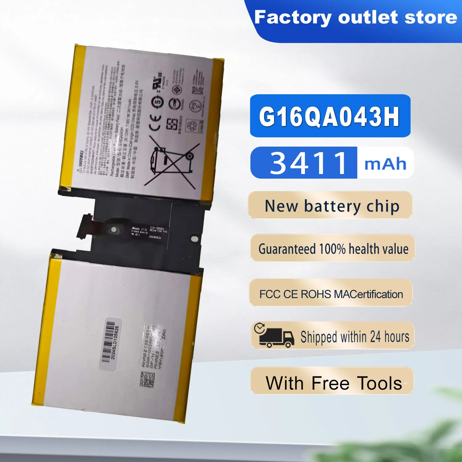 DXT Neuer Original-Ersatz-Laptop-Akku für Microsoft Surface Laptop Go 1/2/3, G16QA043H 39Wh Hochleistungs-Laptop-Akku