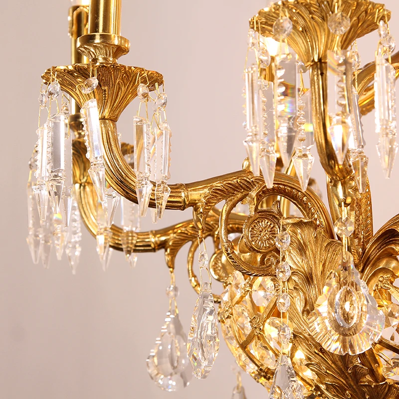 French copper chandelier European style living room villa retro luxury bedroom restaurant creative lamps