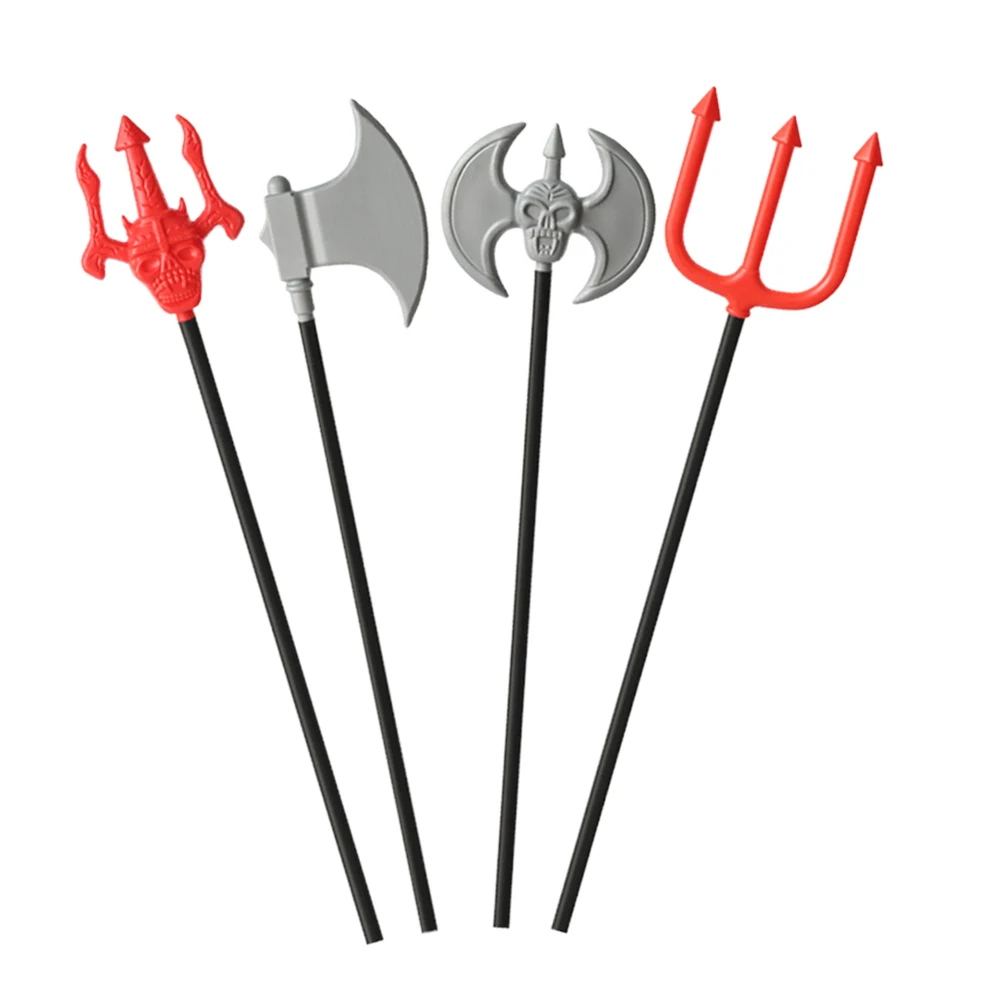 

Single Sided Trident Costume Prop Simulation Set Halloween Stage Premium Plastic Creepy Scary 3 Pronged
