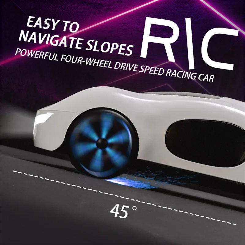 Sensor de gestos de coche RC 2,4G y spray de luz 360 °   Rotación truco deriva luz LED música spray carreras todoterreno juguete eléctrico regalo