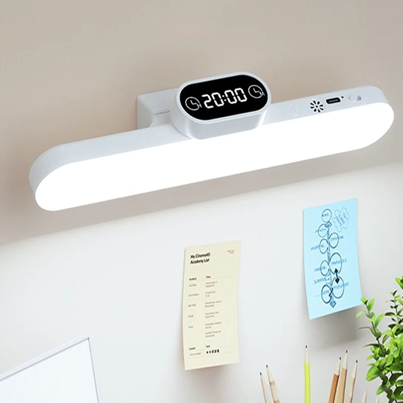 

Desk Lamp Hanging Magnetic Clock Table Lamp LED USB Rechargeable Stepless Dimming Cabinet Closet Wardrobe Night Light