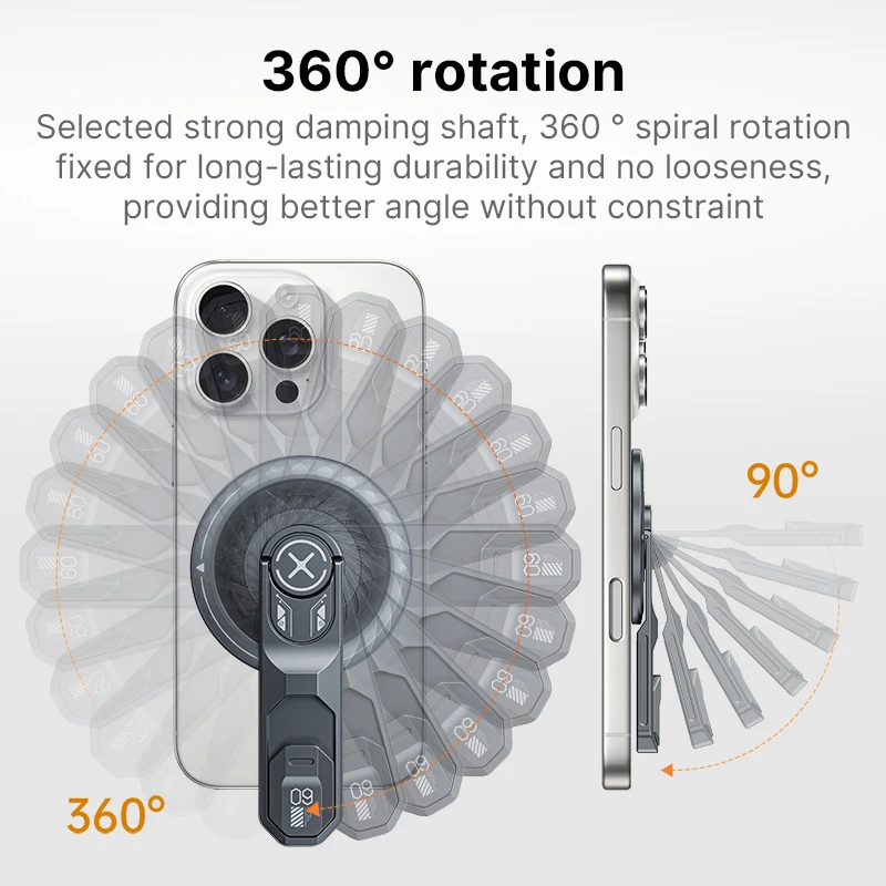 حامل الهاتف المحمول المغناطيسي 360 °   دوران آيفون 17 16 15 14 13 سلسلة تصميم الضغط سبائك الزنك رقيقة جدا المحمولة