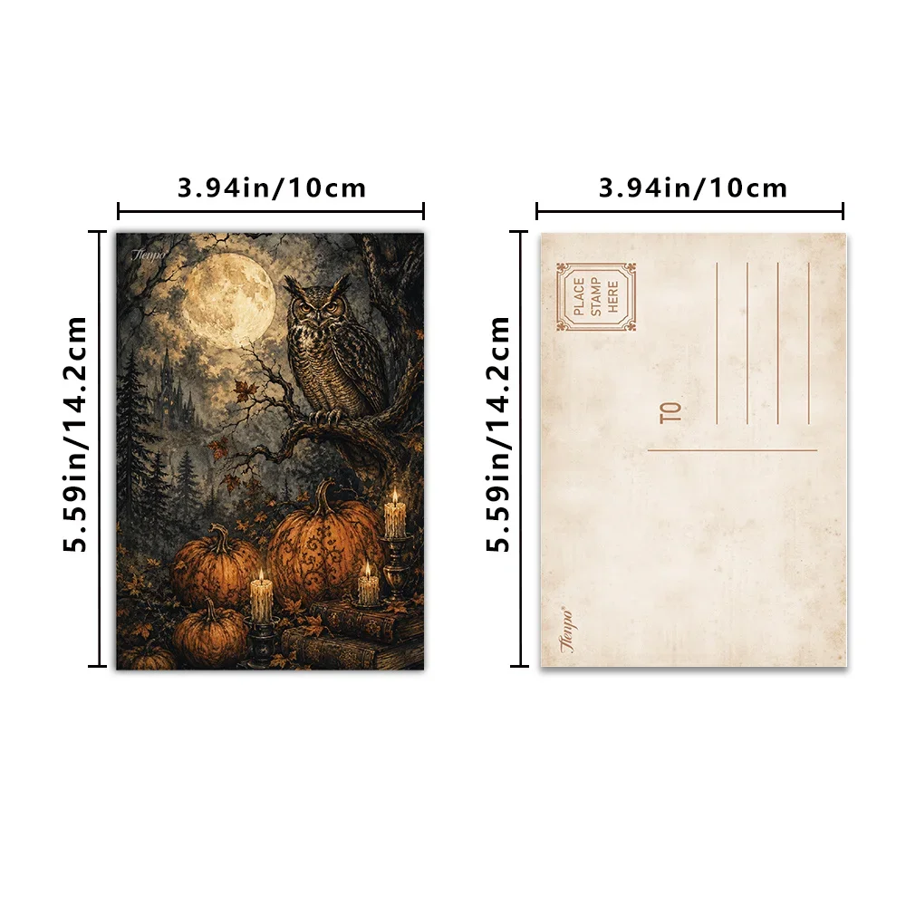 32pcs, Gothic Style Halloween Postcards, Wall stickers, Mailing Cards, Greeting Cards, DIY Postcards, Back-to-School Season.
