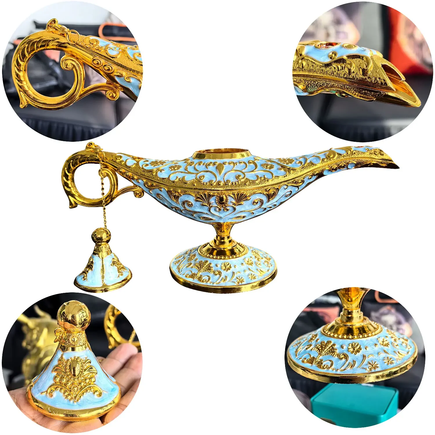 22cm Aladdin Lamp Decorative Ornament Large European Retro Home Decoration Metal Decoration Crafts