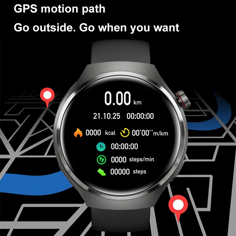 Baru untuk Jam Tangan Pintar Gaya Huawei dengan TWS Earphone Bluetooth Amoled Denyut Jantung 100 + Jam Tangan Mode Olahraga Jam Tangan Pintar GPS NFC