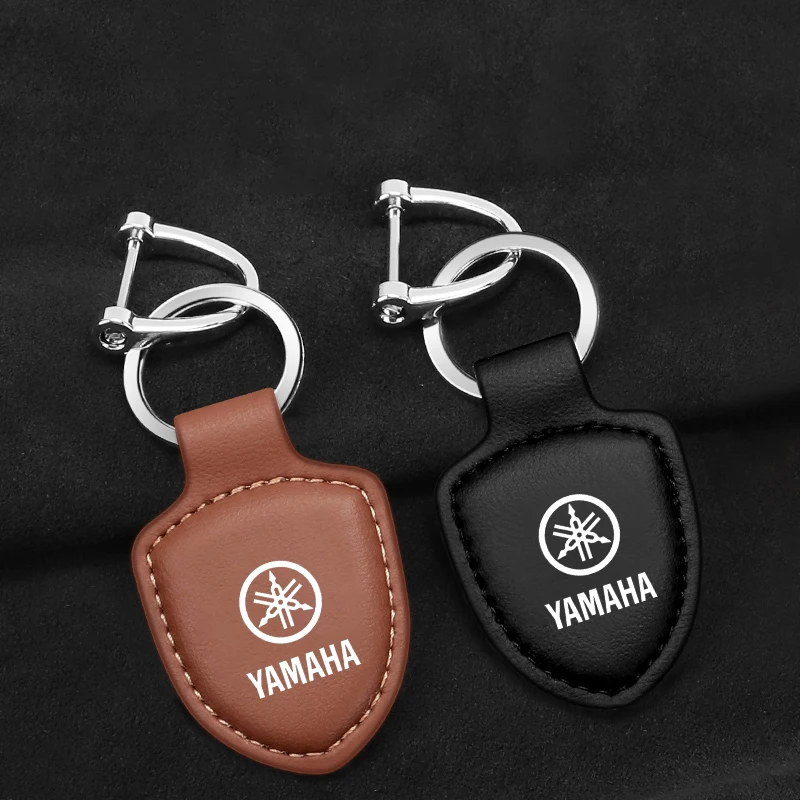 Leather Motorcycle Keychain Zinc Alloy Key Chain Ring For YAMAHA Tmax MT07 FZ07 MT09 FZ09 FJ09 MT03 MT25 MT10 FZ10 XMAX Tracer