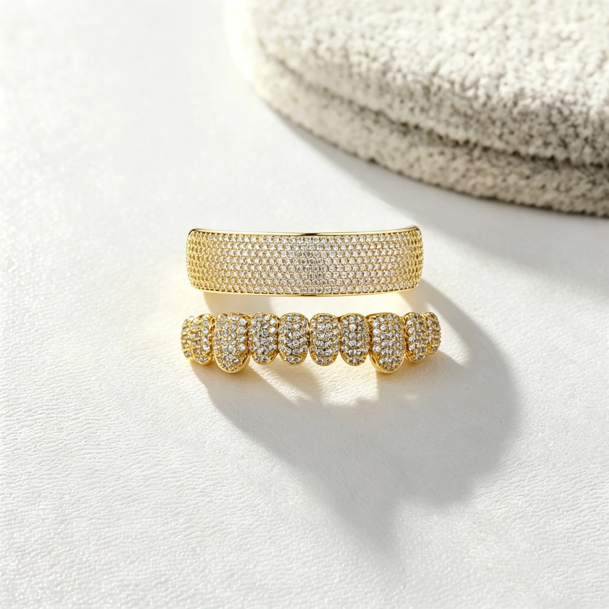 TOPGRILLZ Top Bar Bottom 10 Zähne Full CZ Grillz Set 2-teilig Iced Out Micro Pave Hip Hop Zahnschmuck für Männer und Frauen – Detail 4
