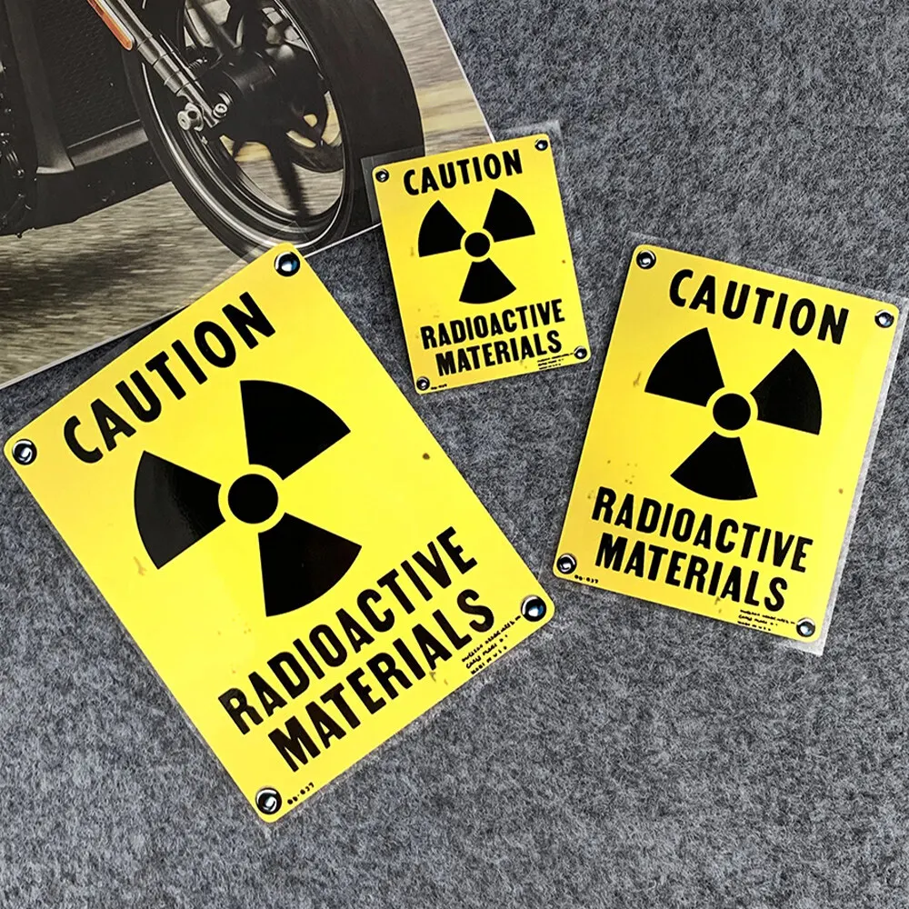 Caution Radioactive Material Reflective Warning Sticker Decor Motorcycle Scooter Body Decals Accessories for KTM PCX CB650R Mt07