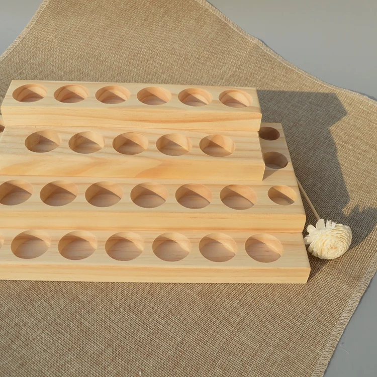 4 Layer 30 Hole Wood Essential Oil Tray Handmade Natural Pine Display Stand Essential Oil Storage Box Display Stand Oil Wood Box