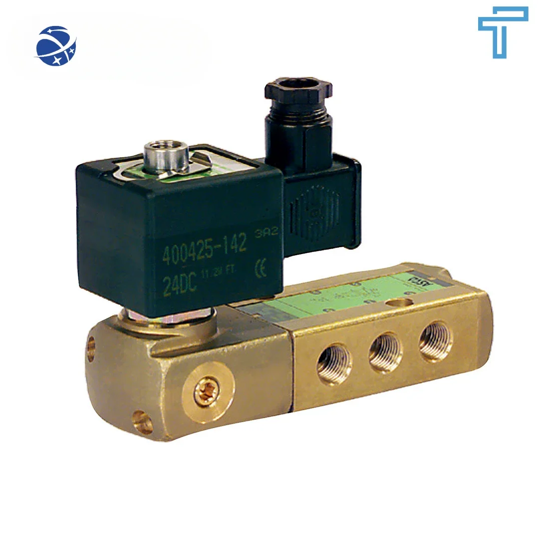 ASCO SCG551A002MS Solenoid Valve Pilot Operated Spool Type Single Dual Solenoid Brass Body 1-4 5 Way ISO 15218 Solenoid Valve