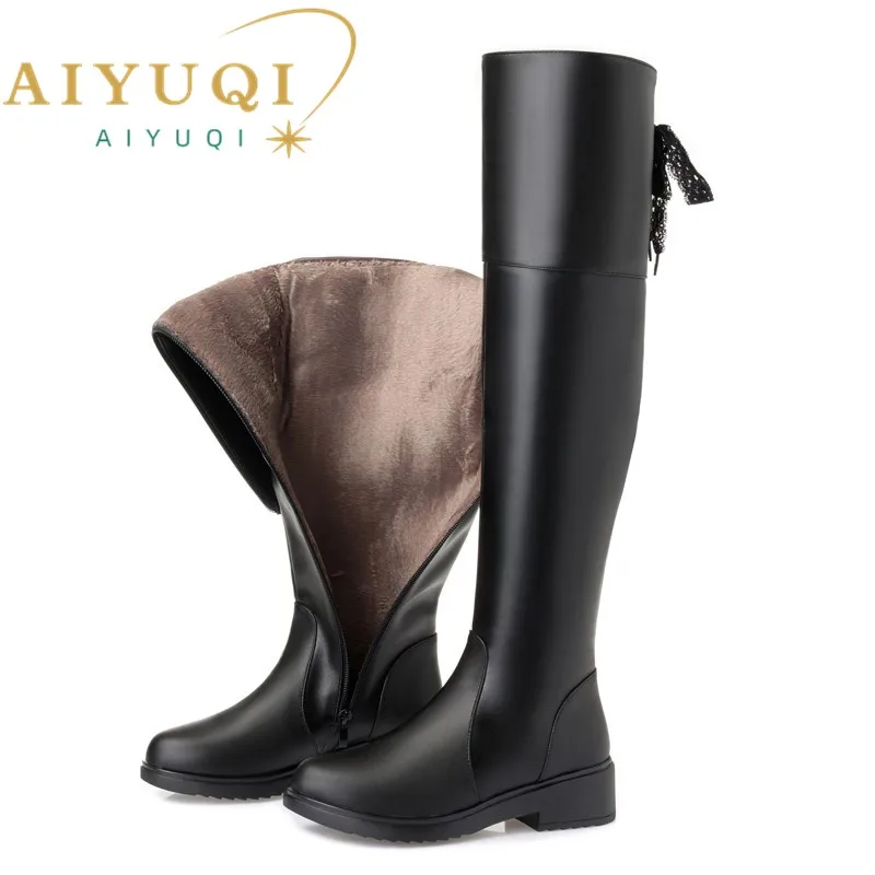 

AIYUQI Boots Women 2025 New Genuine Leather Women Thigh High Boots Fashion Over The Knee Boot Motorcycle Boots Women Shoes