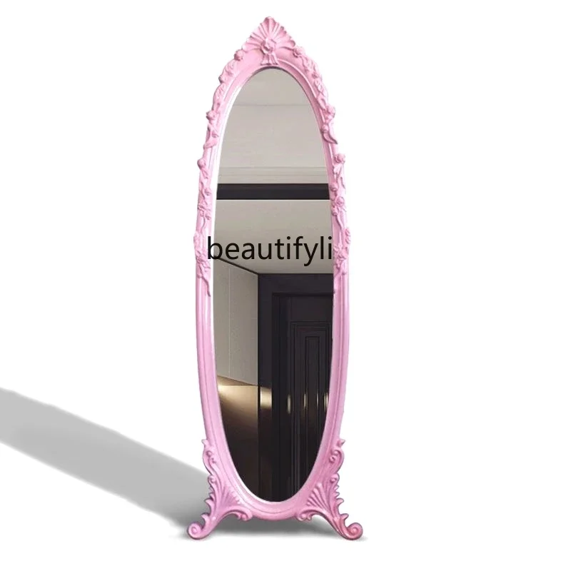 s51 European simple full-length mirror multi-function, mobile bedroom, full body, full-length mirror household girl powder