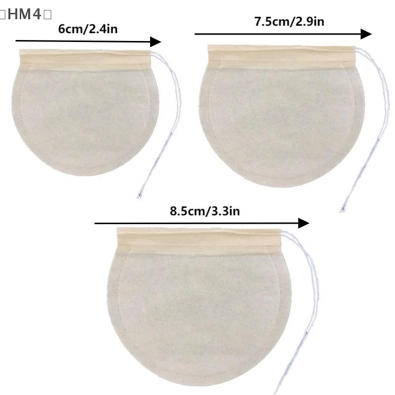 [-HM4] أكياس الشاي القابل للتصرف أكياس الشاي متعددة الحجم أوراق الشاي فضفاضة فارغة كبيرة المعطرة كيس مزموم برباط أكياس تصفية القهوة المثلجة
