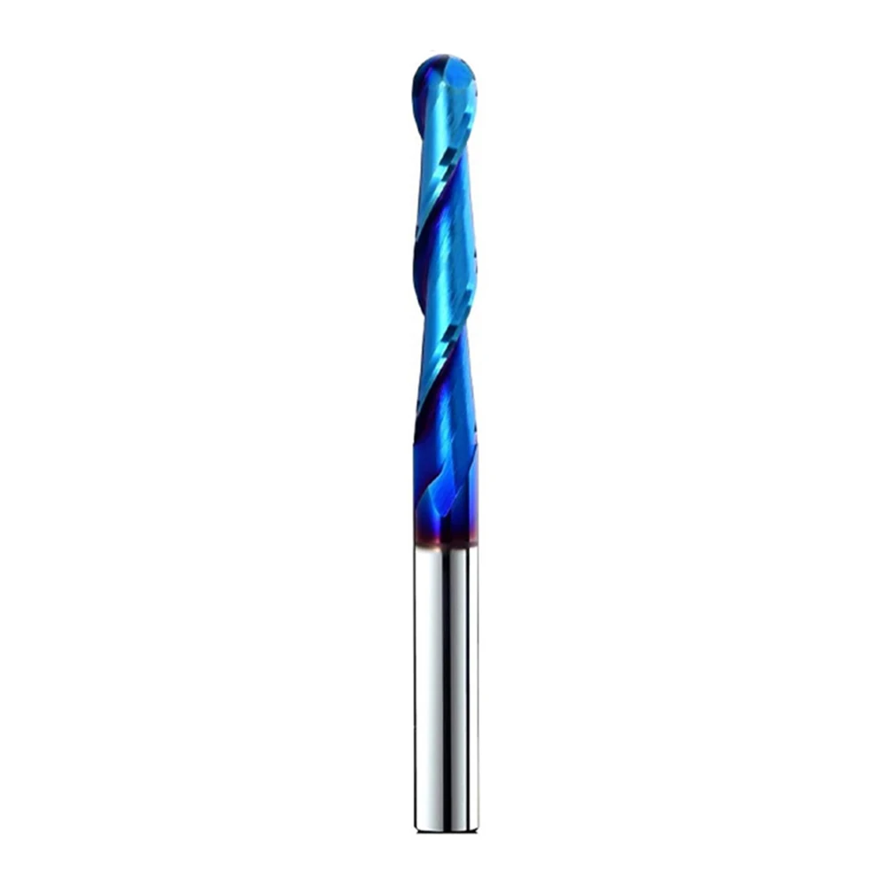 2 Flute Tapered Ball Nose End Mills Carbide Router Bits 6.35mm Shank For CNC Wood Metal Stainless Steel Alloy Steel Cutting Tool