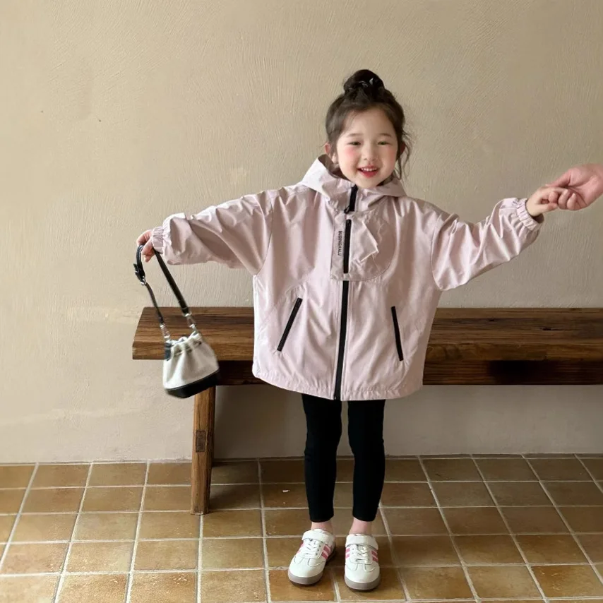 

2025 Autumn New Children's Clothing Fashion Heavy Industry Model Stormtrooper Coat Baby Hooded Letter Coat