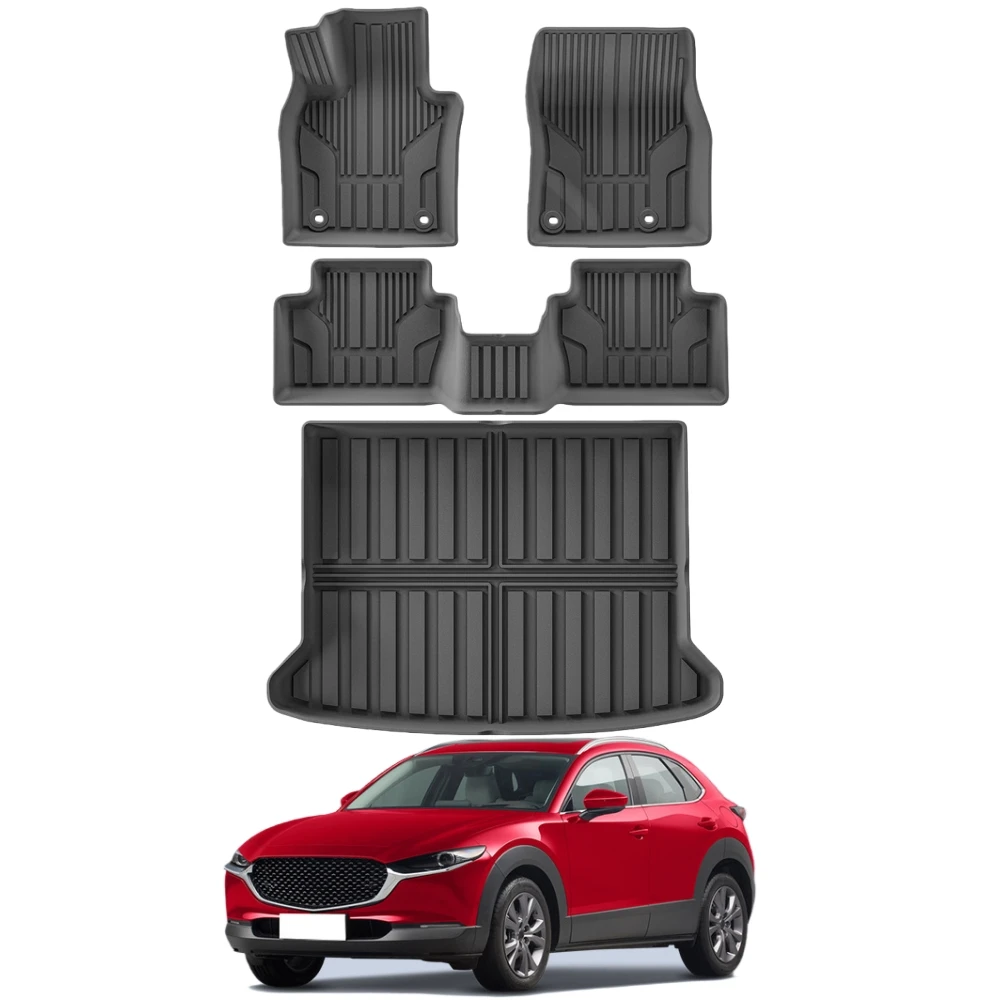 【Gas】Für Mazda CX-30 2020-2024 2025 4WD Kraftstoff TPE 3D Autofußmatten Kofferraummatte Wasserdicht Schutz Linkslenker RHD – Detail 1