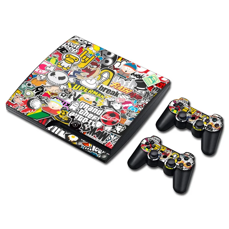 Cover per decalcomania adesivo skin graffiti dal design personalizzato per console e controller PS3 Slim per vinile adesivo PS3 Slim Skins