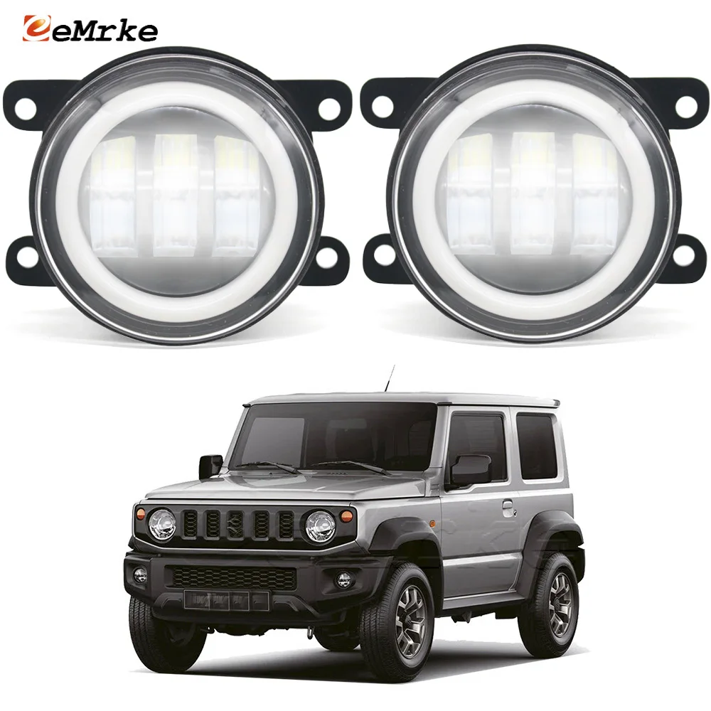 Upgrade Led Fog Lights PTF 30W for Suzuki Jimny GJ_ JB64 JB74 2018 2019 2020 2021 2022 2023 2024 2025 Angel Eye DRL Turn Signal