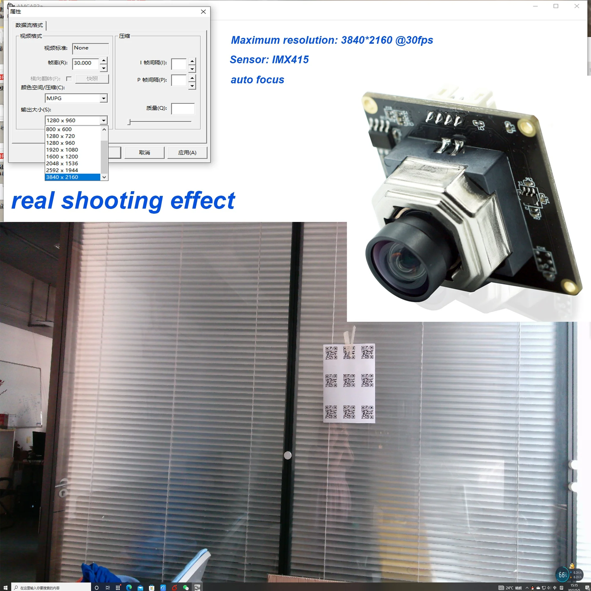 Precio de fábrica IMX415 8MP CMOS Módulo de cámara con sensor de imagen 4K AF Reconocimiento facial Módulo de cámara USB IMX gran angular 38*38 32*32 OEM