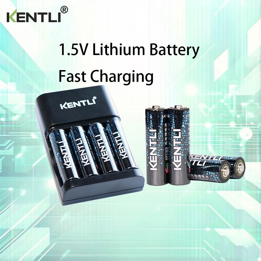 

Аккумуляторы KENTLI Li-ion AA, литий-ионные, 3200 мАч, 1.5В, AA + зарядное устройство USB на 4 слота