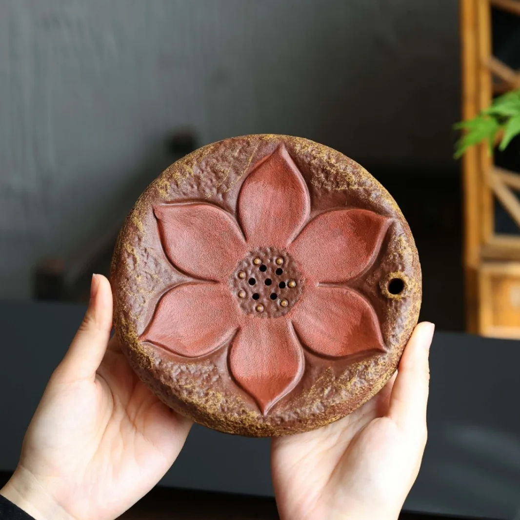 Yixing Purple Clay Lotus-Shaped Coaster, High-Quality Premium Cup Teapot Maintenance Mat, Kung Fu Set Accessories, Water Storage