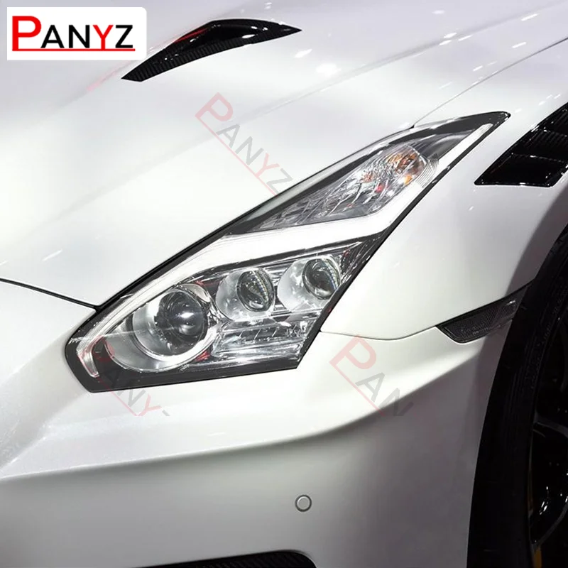 2 Pcs Car Headlight Protective Film Headlamp Vinyl Transparent Black TPU Sticker For Nissan GTR R35 Nismo 2009-2020