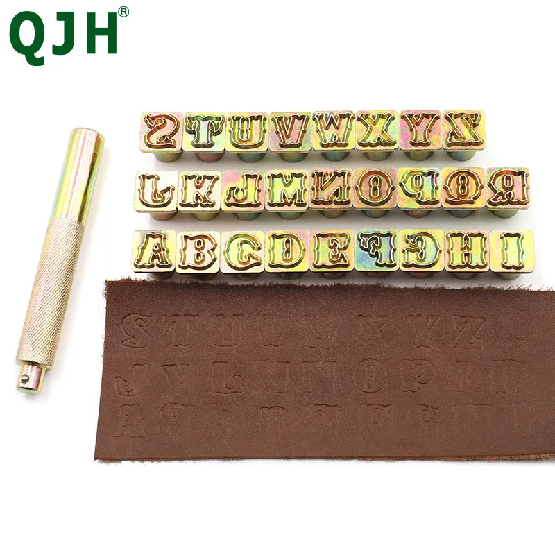 26 Capital Letters Leather Stamping Tool Set Metal Fancy Alphabet Stamp Print Kit for Leather Art Craftwork Carving
