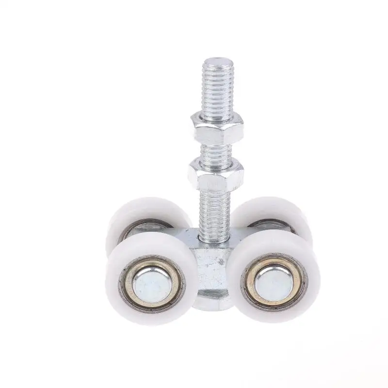 1Pcs Sliding Door Square Mouth Silent Hang Rail Bearing Wheel Iron Pulley M12*90 Industrial Steel Tile Roller Wheel