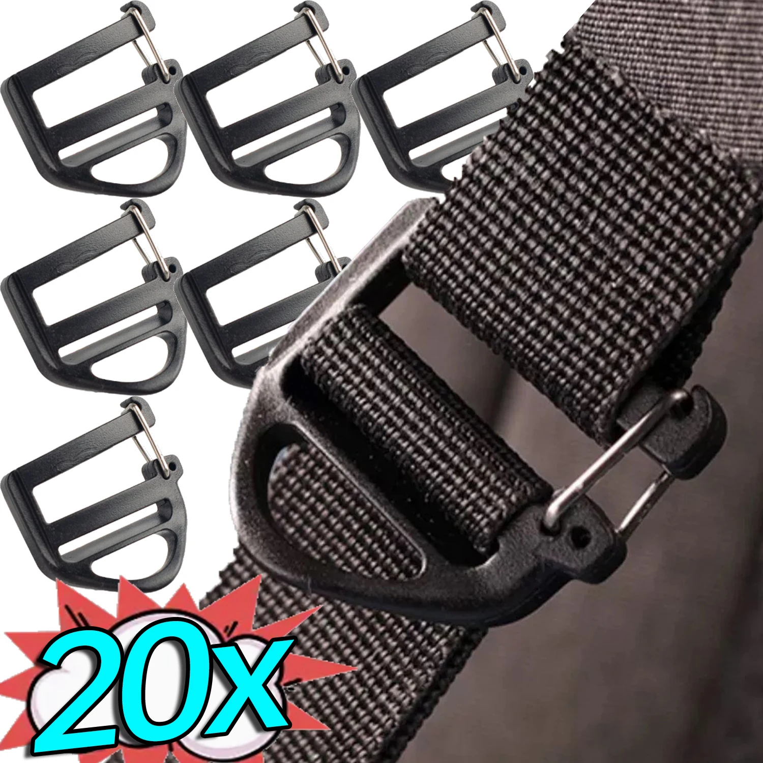 Adjustable Bag Straps Buckle Black Slider Backpack Strap Buckle DIY Hardware Accessories for Bag Making Webbing Fastener Buckles