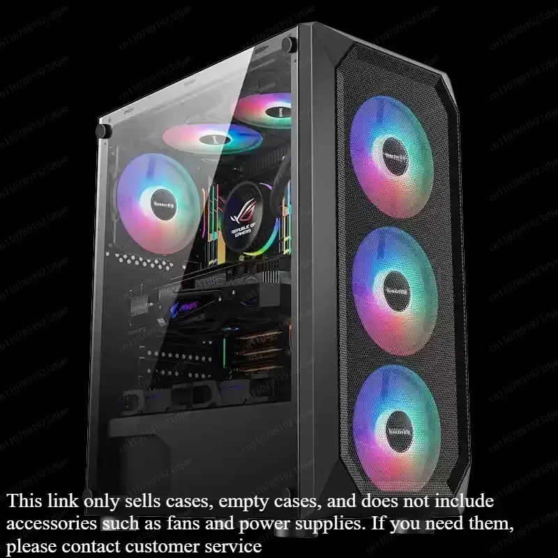 Full Side Tempered Glass ATX Case, Back-Connect Ready with Water Cooling Support, Black Mid Tower Chassis