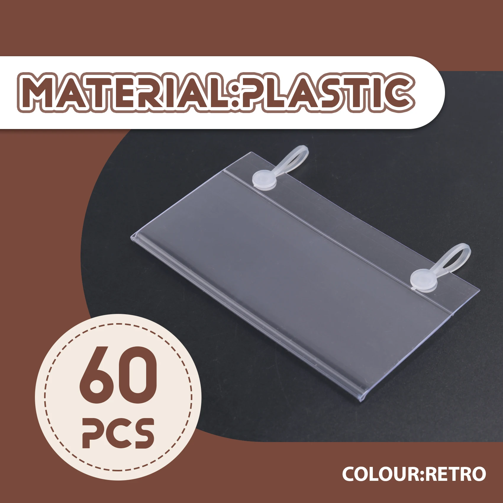 حاملي الملصقات البلاستيكية، مشابك شماعات التذاكر مع تصميم زر سهل للإغلاق لبقالة سوق السلة