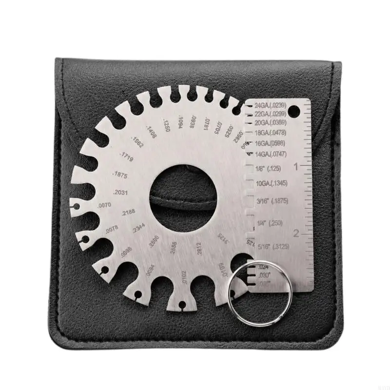 Metal Welding Measurement Gauges Set with Round Openings and Rectangular Side Notches for Comparing Seam, Wire Diameters, M4YD