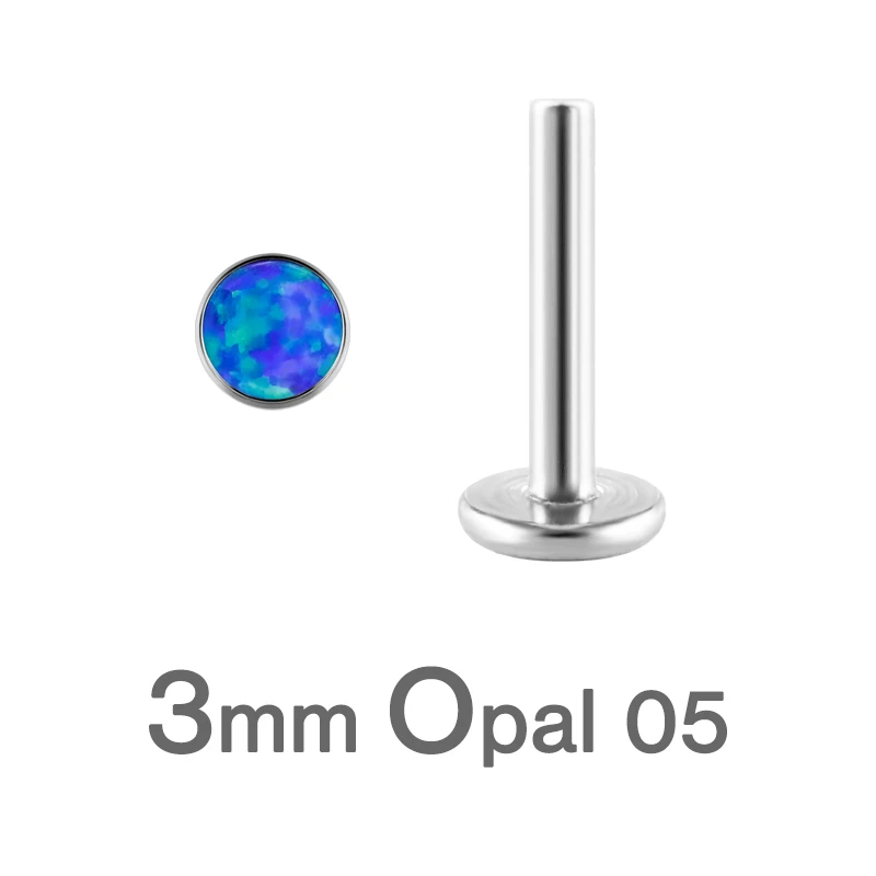 Opal Titanium Labret Studs 16G for Lip Ear Piercing