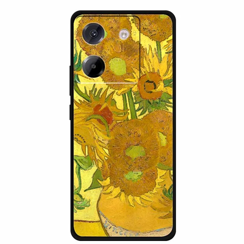 حافظة لهاتف Poco M7 Pro 5G M7Pro زهور ثلاثية الأبعاد من السيليكون المزخرف غطاء حماية ناعم لهاتف Xiaomi Poco M7 Pro 5G