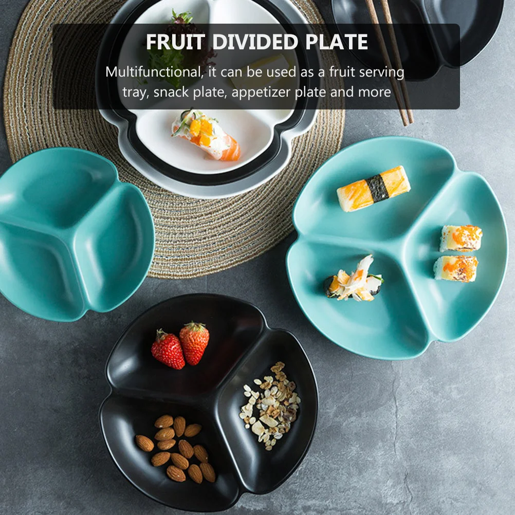 1個入り 高温焼成セラミックフルーツ分割プレート 多区画スナックサービングプラッター ピクニック キャンプ 学校用