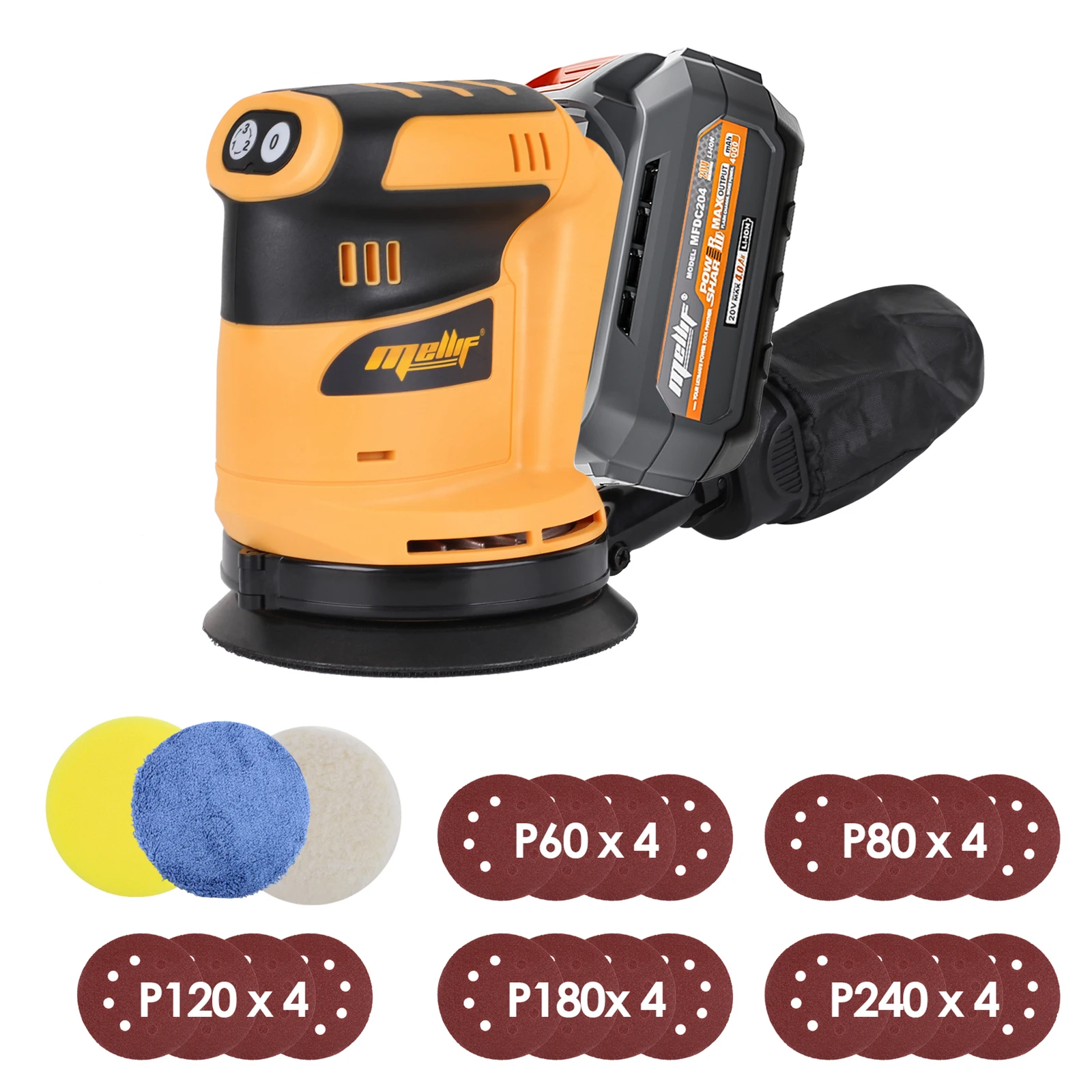 Lijadora orbital inalámbrica Compatible con pulidora eléctrica con batería Dewalt de 18V y 20V, máquina de lijado para pulir metales y madera (solo