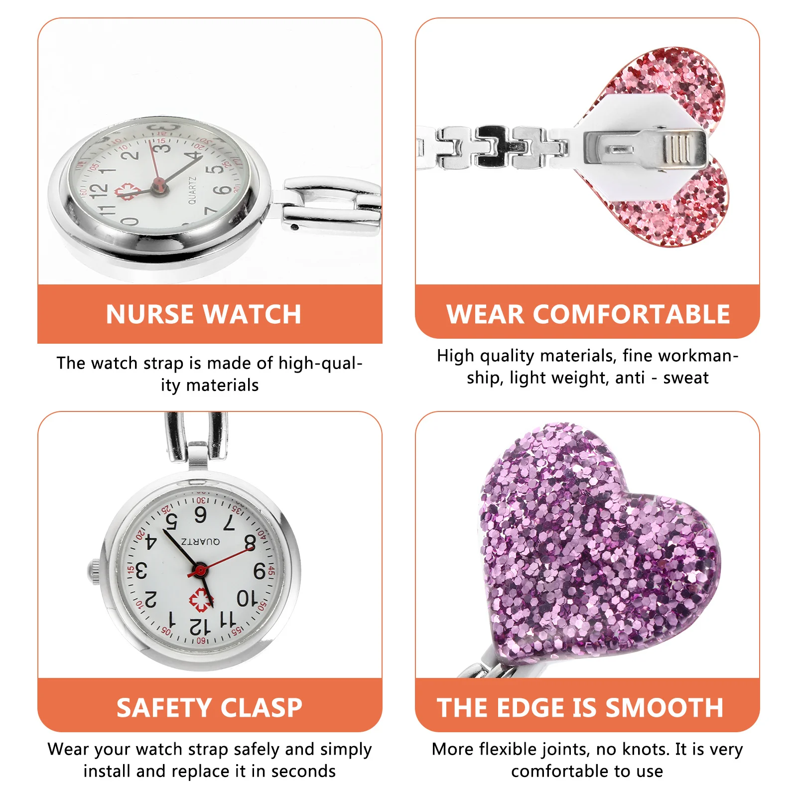 

3 шт., подвесные часы в форме медсестры, кварцевые часы с клипсой для медсестер, аксессуары для кормления для женщин, часы для медсестер для женщин