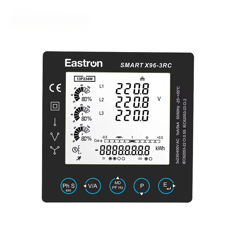 Eastron Smart X96-3RC New Electricity Distribution Solutions Rogowski Coil Connection Electric Power Multifunction Meter