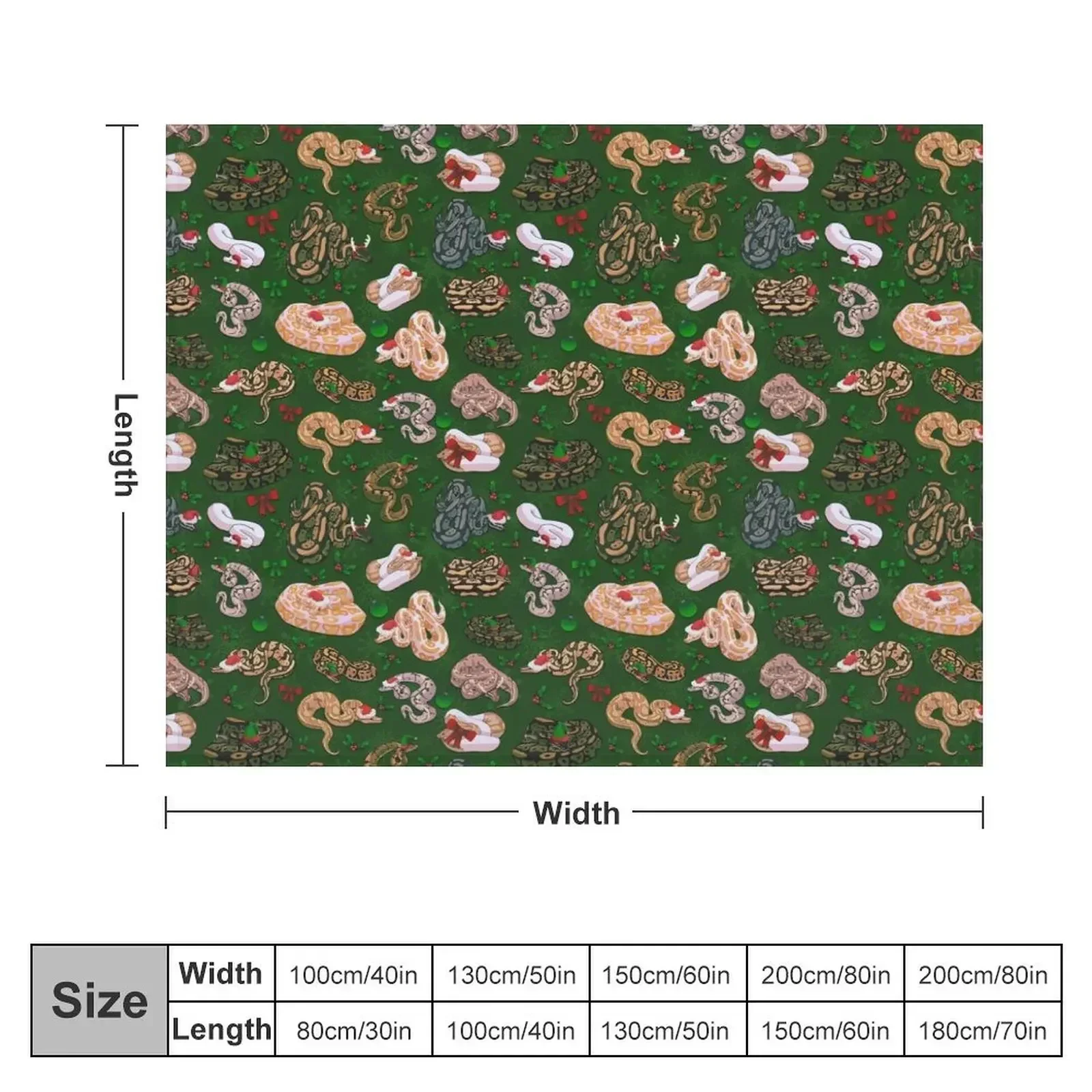 Ball Python Morph XMas Holiday Throw Blanket Blankets For Baby Bed Cute Decorative Beds Blankets