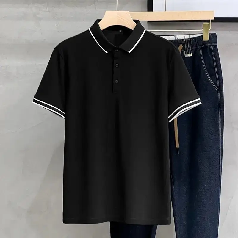 Versatile Ventilate Business Casual Skinny Simplicity Handsome Premium Simple Turn-down Collar Men\'s Short Sleeved Summer 2024