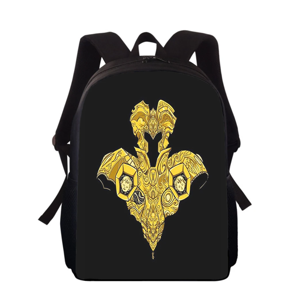 Mochila con estampado 3D de Saint Seiya para niños y niñas, morral de anime japonés de 15 pulgadas para escuela primaria, mochilas para libros