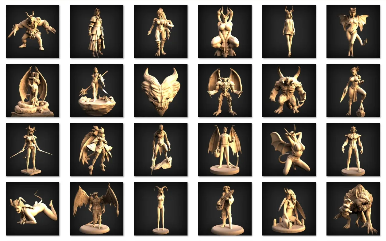 Demon STL files collection of 3D models for CNC routers