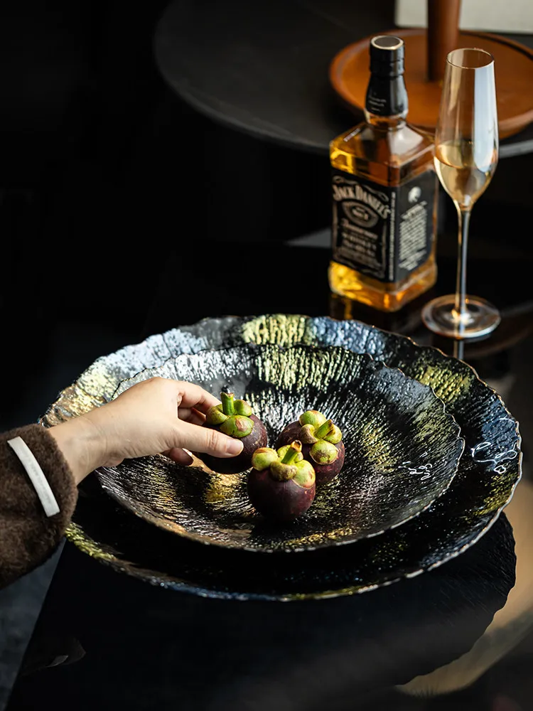

PYH Creative Fruit Plate Phnom Penh Good-looking Glass Plate Household and Commercial Fruit Plate Cold