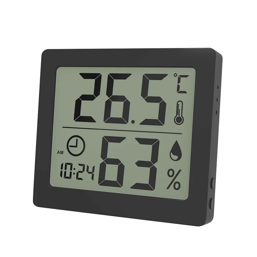 Multifunction Thermometer Hygrometer Automatic Electronic Temperature Humidity Monitor Clock Large LCD Screen Hygrothermograph