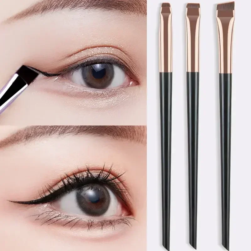 3 ชิ้น/เซ็ตใบมีดแปรงอายไลเนอร์แปรงคิ้วแบบพกพา Flat Fine Eye Liner Brow Contour แปรงแต่งหน้าเครื่องมือแต่งหน้า